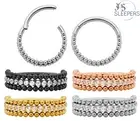 Pair & Singles G23 Titanium Gems Hinged Segment Hoop Ear Ring Sleepers Earrings