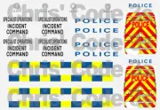 Code 3 Adhesive Vinyl Decal for Oxford Diecast 1/76 van Police Incident Command