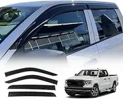 OAD4X4 Weathershields Compatible with RAM 1500 DS Series Crew Cab 2017-2022, Weather Shields Window Visors Wind Deflectors Sun Rain Guard 4PCS Set