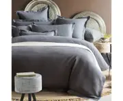 100% Cotton Dark Grey Waffle Quilt Doona Duvet Cover Set