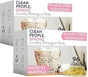THE CLEAN PEOPLE Laundry Detergent Pods - Plant-Based, Hypoallergenic - Ultra Concentrated, Plastic Free, Recyclable Packaging, Stain Fighting | Great Holiday, Christmas Gift | Spring, 192 Pack