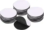 sourcing map 36set Hook and Loop Strips with Adhesive 2.4" Round Double Sided Hook and Loop Tape Nylon Self Sticky Fastener for Home Office Car, Black