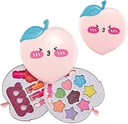 Toddler Makeup Kit - Real Cosmetic Girls Toys,Makeup Toys for Girls Makeup Girls Princess Toddler Cosmetic Kits, Child Play Makeup Toys for Girls, Peach Box