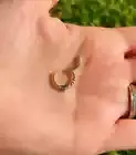 Beads & Tringle Hinged Nose Ring 14k Gold Septum Clicker Daith Helix Conch Hoop