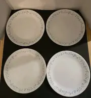 (4) Corelle 10" Dinner Plates Froral Design With Hearts. Never Used, NEW!