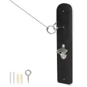 Barcaloo Hook and Ring Game with Bootle Opener & Magnetic Bottle Cap Catch-Black