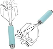 FONDOTIN 2pcs Stainless Steel Potato Masher Ricer Versatile Kitchen Gadget for Mashing Potatoes Avocado Beans More Easy to Clean Food Press Tool