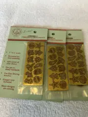 3 VINTAGE 1:12 CLARE-BELL CHRISTMAS TREE ORNAMENTS New, Paintable.