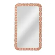 Belle Adina Bone Inlay Handcrafted Mirror 120x70cm - Peach/White