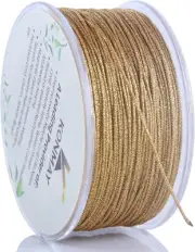 0.8Mm Metallic Golden Nylon Bracelet Cord with Case for Bracelets,50 Yards Gold