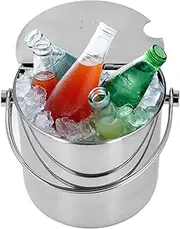 Insulated Ice Bucket with Lid, Ice Bucket for Cocktail Bar, Large Ice Buckets for Parties with Lid, Stainless Steel Beverage Tub for Parties