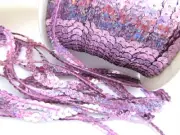 5 yards Single Sequin Ribbon Trim Craft 9mm/Sparkly/Purple R118-Plum Iridescent