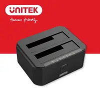 在飛比找momo購物網優惠-【UNITEK】鋁合金USB3.0智慧雙槽硬碟外接盒2.5/