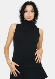 Slick Get Real Turtle Neck Tank Top