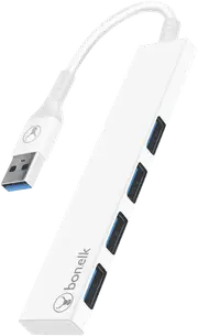Bonelk Long-Life USB-A 4 Port USB Hub (White)