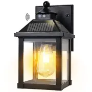 Solar Wall Lights Outdoor, Dusk to Dawn Porch Lights Fixture, Motion Sensor E...