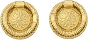 Gold Cabinet Knobs 2 Pack Shoe Cabinet Pendant Chinese Style Wardrobe Drawer Gold Single Hole Ring Handle Single Hole