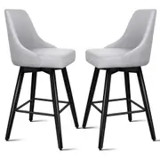 4x ALFORDSON Bar Stools Metal Swivel Light Grey