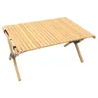 Folding Camping Table Bamboo Roll Up Portable Outdoor Picnic BBQ Desk Beach