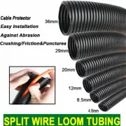 Heavy Duty Split Loom Convoluted Conduit Auto Home Electrical Wiring Sleeving
