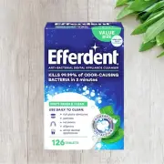 Efferdent Retainer & Denture Cleaner Tablets Minty and Fresh Clean 126 Count