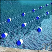 Swimming Pool Divider with Hooks,Safety Fence,Buoy Demarcation Rope,Easy to Install Strong Buoyancy for Beach Waterpark(15 Meter)