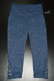 Ideology Leggings Cutout Cropped Space Dyed Navy SRNTY Size XS