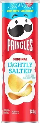 3 Packs of Pringles Lightly Salted Potato Chips 148g FRESH & DELICIOUS