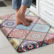 QIYI Boho Anti Fatigue Kitchen Mat 3/5" Thick Foam Cushioned Kitchen Rug Wate...