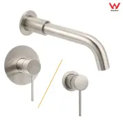 KYLINS Brushed Nickel Round Curve Bathtub Spout Bubble Water Filler Wall Outlet