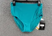 Coco Reef Classic Solids High Waisted Rollover Bikini Bottom Women's S Turquoise
