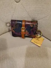 PATRICIA NASH Mini Torri leather Key Fob Peruvian Painting pouch case nwt
