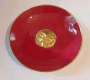 Vintage Queensberry Gold Coin Relief Staffordshire China Dish-Ancient Coin 4 "