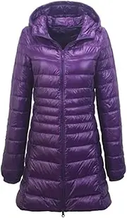 [Bciopll] Ladies Long Warm Down Coat with Portable Storage Bag Women Ultra Light Down Jacket Women's Overcoats Hip-Length