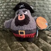 Bark Box Pirate Black Bear Crinkle Plush Bear Squeak Dog Toy Size Large 50+ Lbs