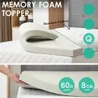 Bamboo Cover Memory Foam Mattress Topper Underlay 8CM Pad Mat Queen Size