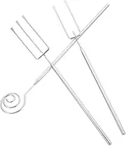 UTHCLO Fondue Forks Set of 3 Metal Cheese Forks for Hot Pot Chocolate Dipping BBQ