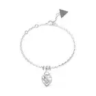 GUESS JEWELS Silver-Tone Stainless Steel Bracelet with Cubic Zirconia