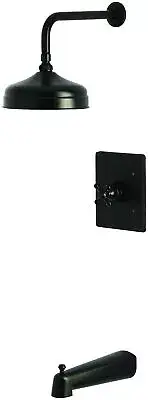 Kingston Brass KB634.BX Metropolitan Tub and Shower Trim Package - Black