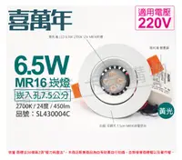 在飛比找松果購物優惠-【喜萬年】LED 6.5W 2700K 黃光 220V 白殼