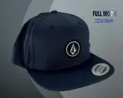 New Volcom Quarter Navy Snapback Mens Cap Hat