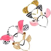 [COLLBATH] 6pcs Boys and Girls Animals Headband Set Cosplay Animals Hair Hoop Props Soft Plush Party Decorations