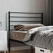 Bed Headboard, Beds Head Frame Metal Headboard Black 107 cm King Single