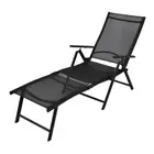 Sunlounger Folding Aluminum Black