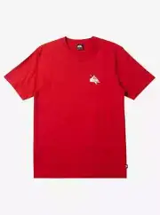 QUICKSILVER Mens Graphic T Shirt Red Logo Short Sleeve Petroglyph Logo DNA Sz L