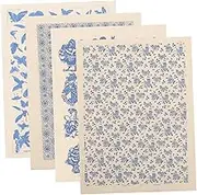 Ceramic Decals and Transfers 4 Sheets Clay Transfer Paper Safe Underglaze Paper for Pottery