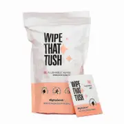 Portable Flushable Wet Toilet Paper - 1 Pack, 30 Wipes - Individually Wrapped Extra Large Aloe Vera Wipes - Hypoallergenic and Odorless