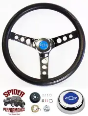 82-94 S-10 Blazer S-10 pickup steering wheel BLUE BOWTIE 13 1/2" CLASSIC CHROME (for: Chevrolet)