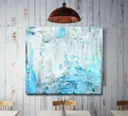 Rustic Sky Blue Stretched Canvas Print A351