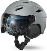 Ski Helmet with Ski Goggles, Light Weight Snowboard Helmet and 2-In-1 Visor Deta